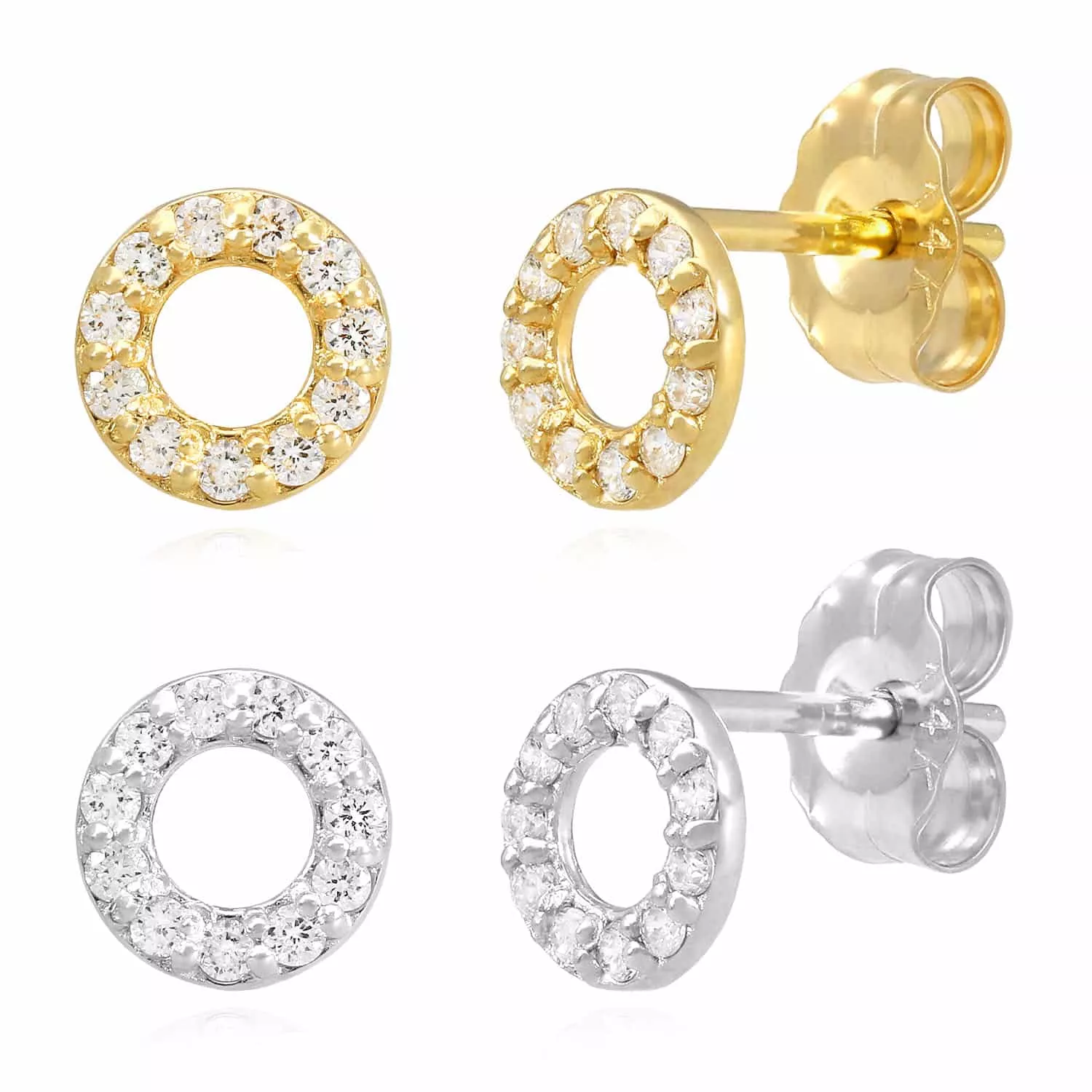 0.11CTW Natural Diamond 14K Gold Round Stud Earrings 5.5mm