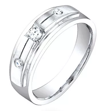 0.12ct Diamond Band On 14k White Gold.