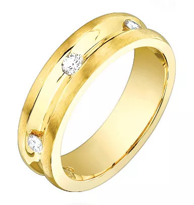 0.25ct Diamond Men's Band On 14k Yellow Gold 5.5mm