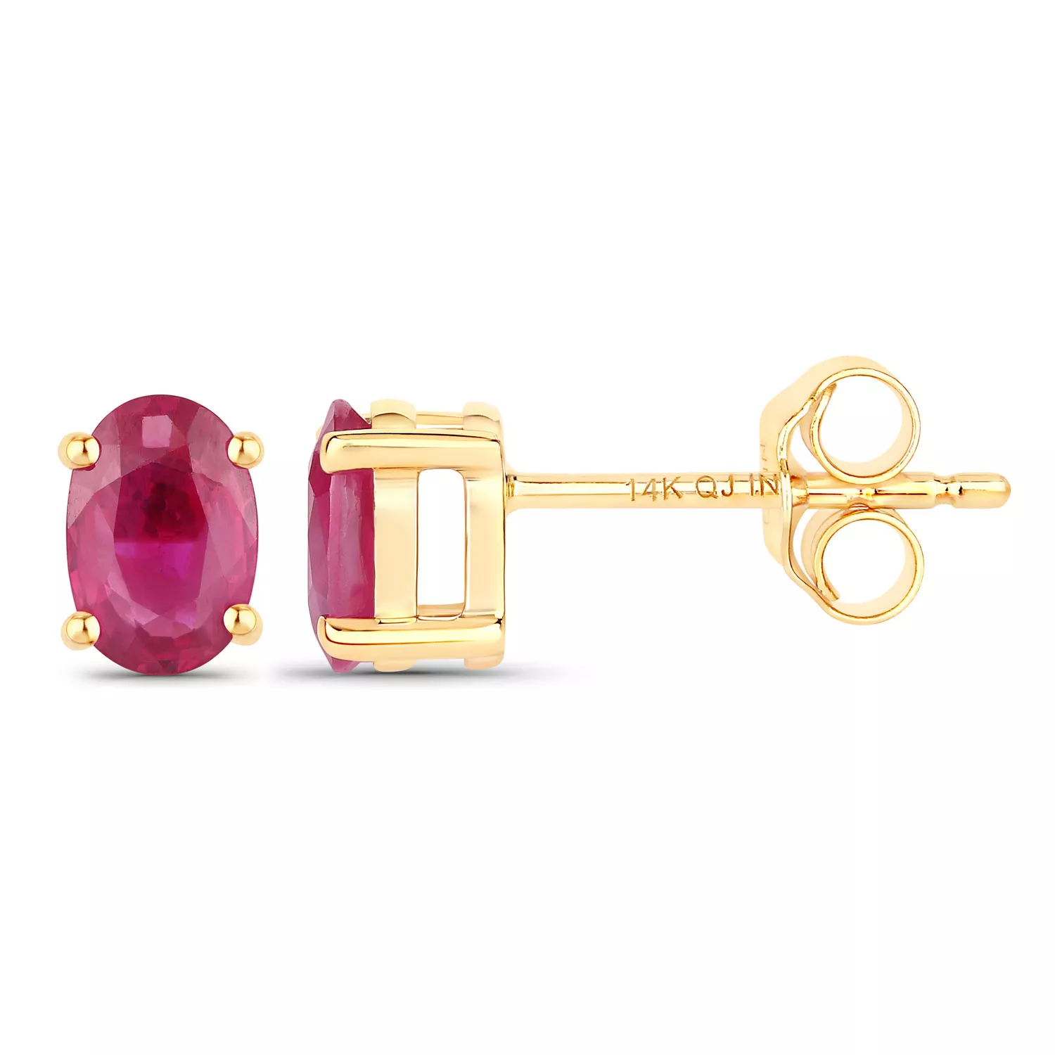 1.04 Carat Genuine Ruby 14K Gold Earrings