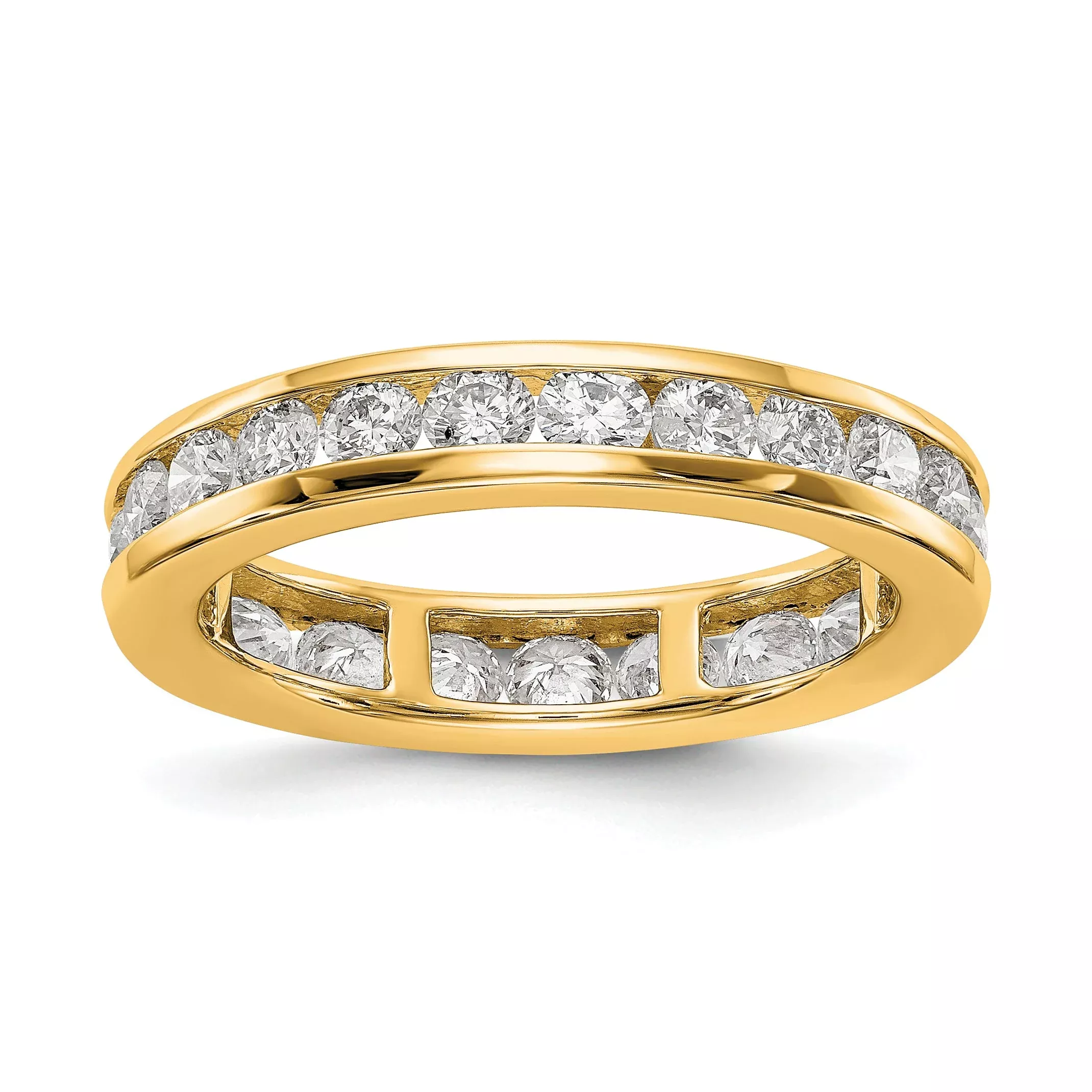 1 1 /2 Ct. Natural Diamond Womens Eternity Anniversary Wedding Band Ring in 14k Yellow Gold