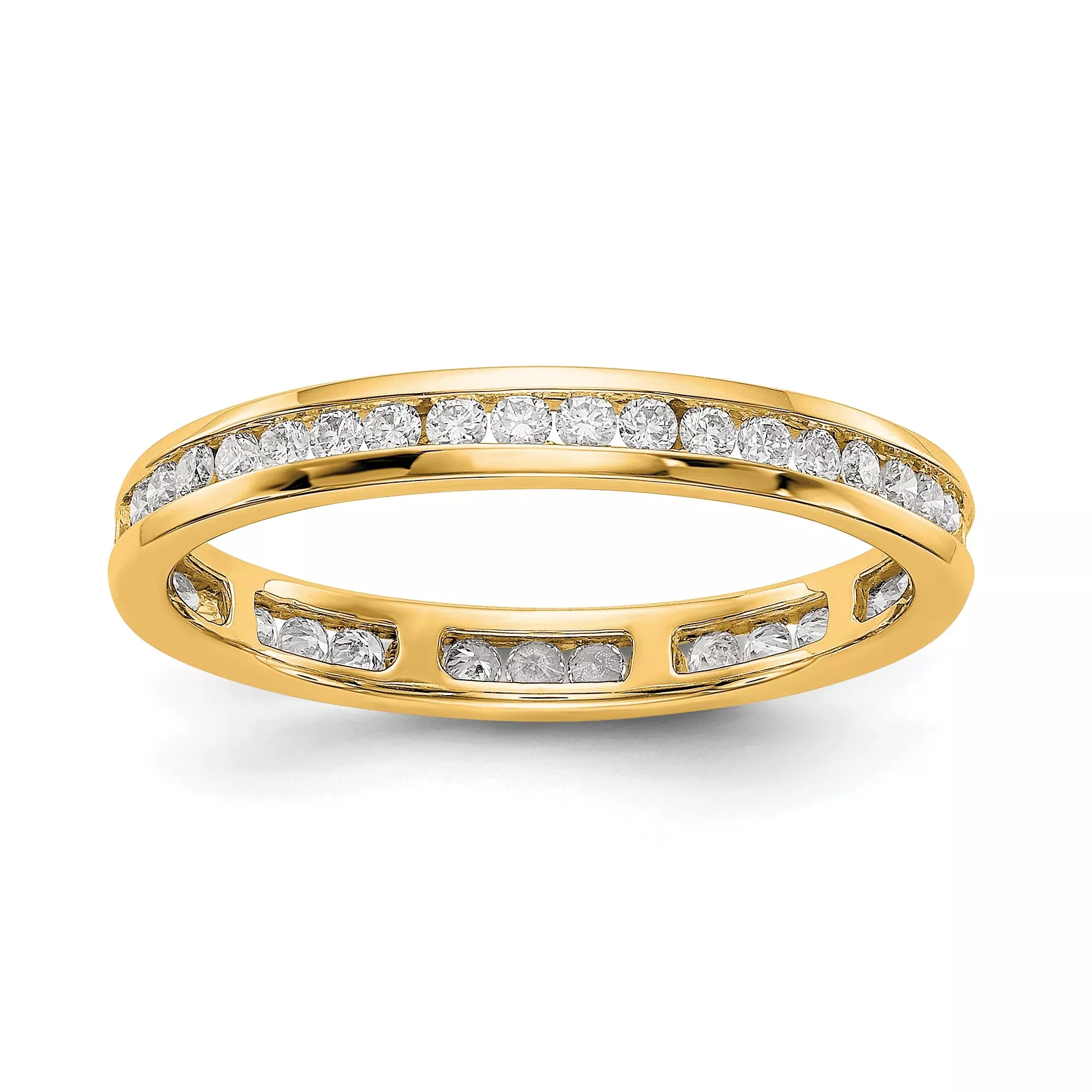1/2 CT Channel Set Diamond Eternity Wedding Band Ring in 14k Yellow Gold