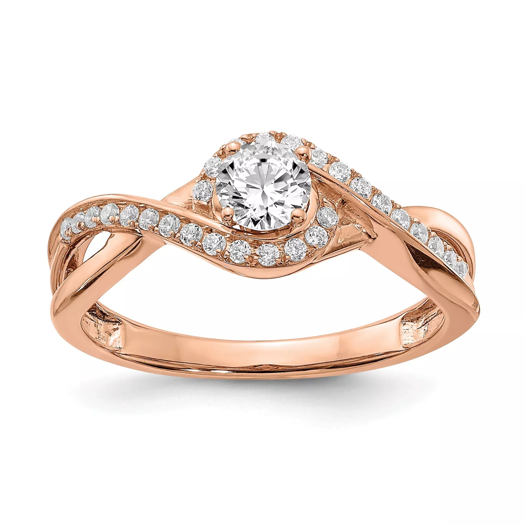 1/2 Ct. Natural Diamond Infinity Love Engagement Bridal Ring 14K Rose Gold
