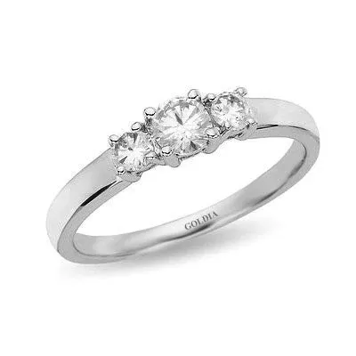 1 /2 ct. Round Cut Diamond Platinum Three-stone Engagement Ring