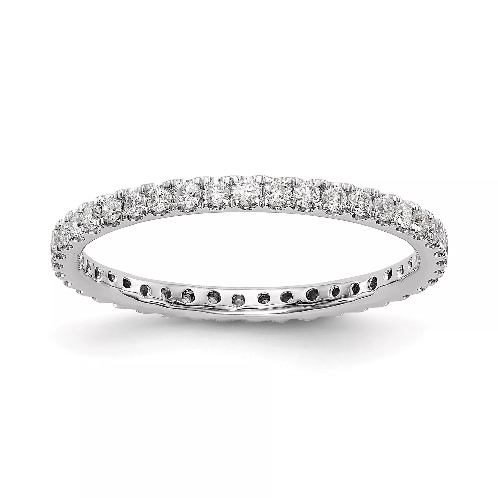 1/2ct Natural Diamond Wedding Ring Womens U-Prong Eternity Band 14k White Gold