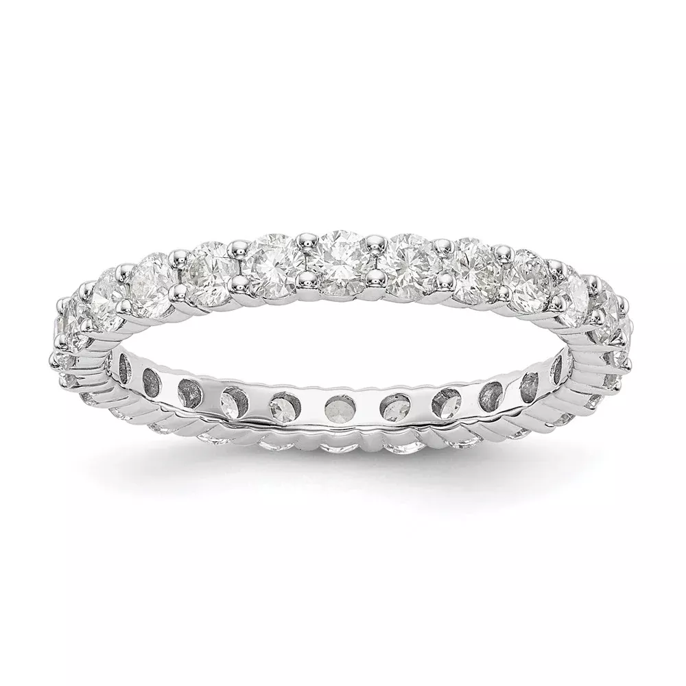 1.50 Ct. Natural Diamond Womens Eternity Wedding Band Ring in 14k White Gold