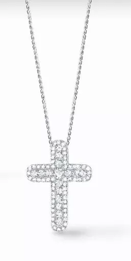 1.70ct Diamond Cross Pendant On 14k White Gold.