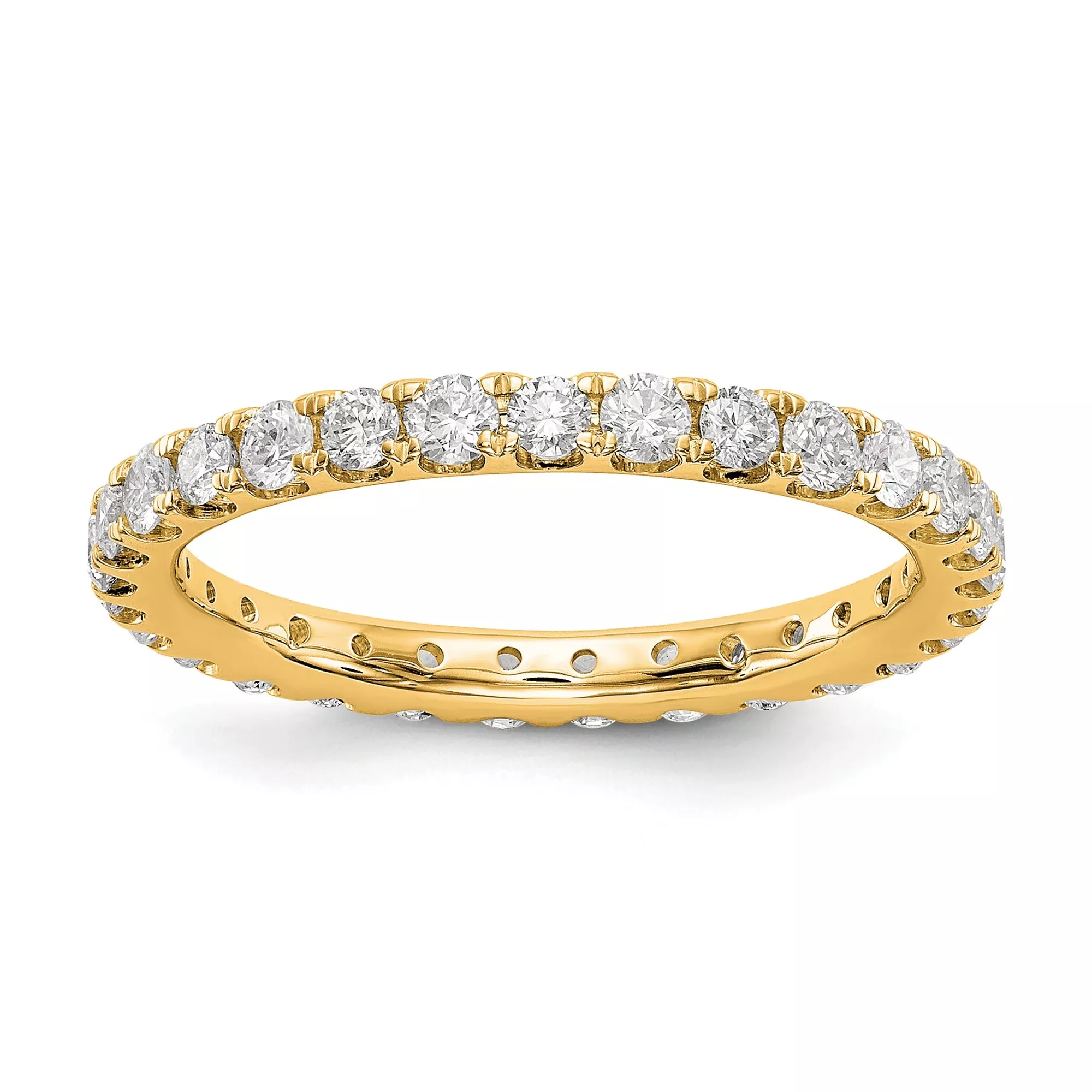 1 ct Natural Diamond Wedding Ring Womens U-Prong Eternity Band 14k Yellow Gold