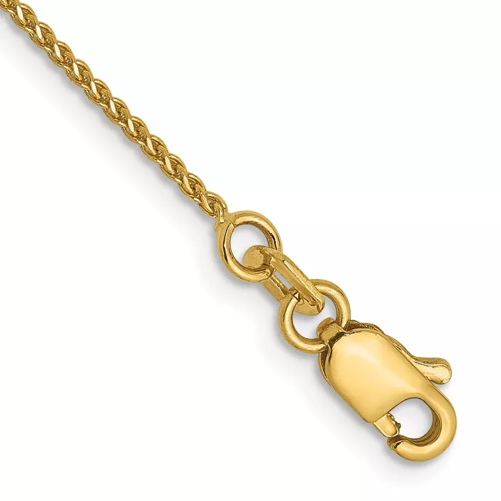 10 Inch 14K 1mm D/C Spiga Chain Anklet