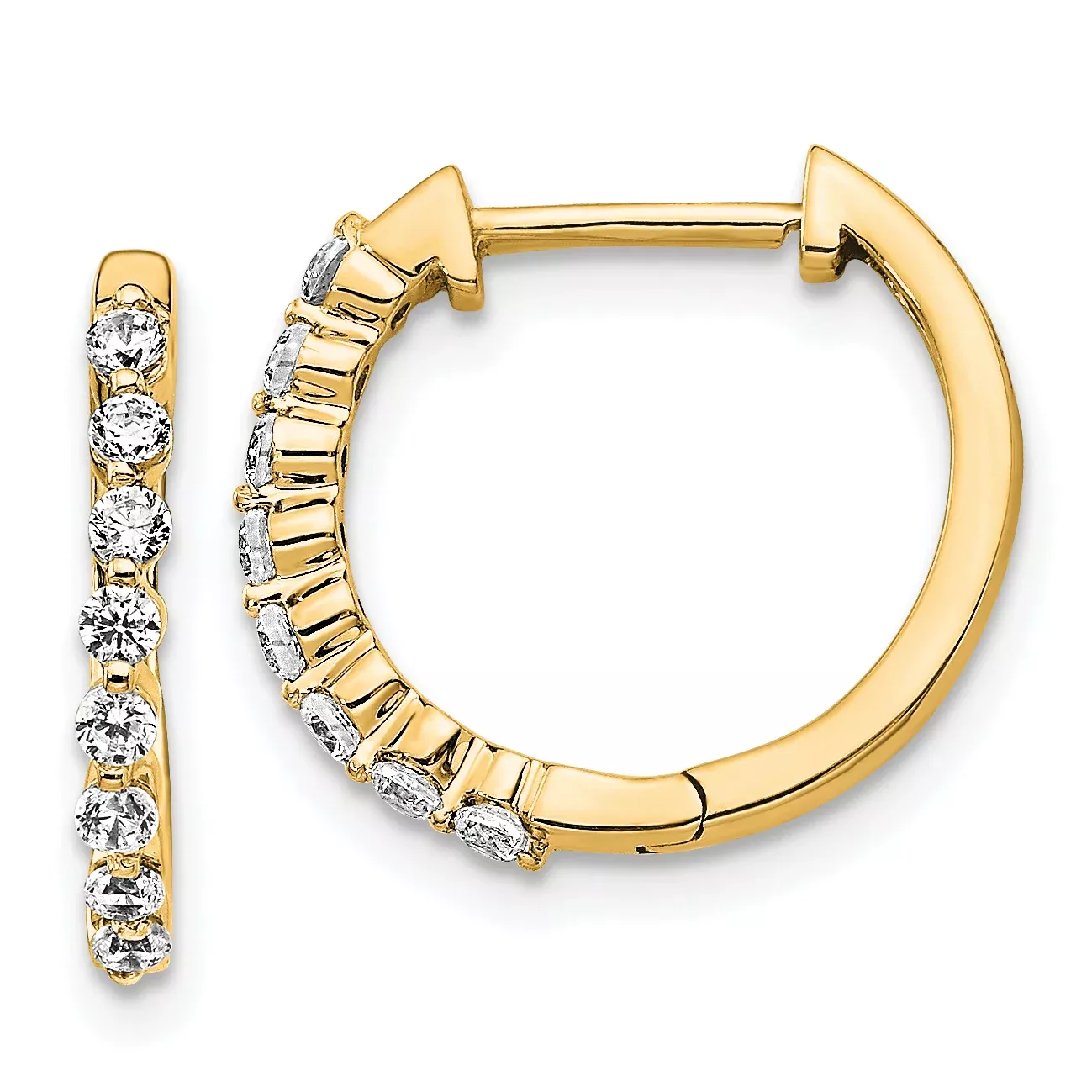 10k 1/3 carat Lab Grown Diamond VS/SI+ G+ Complete Hinged Hoop Earrings