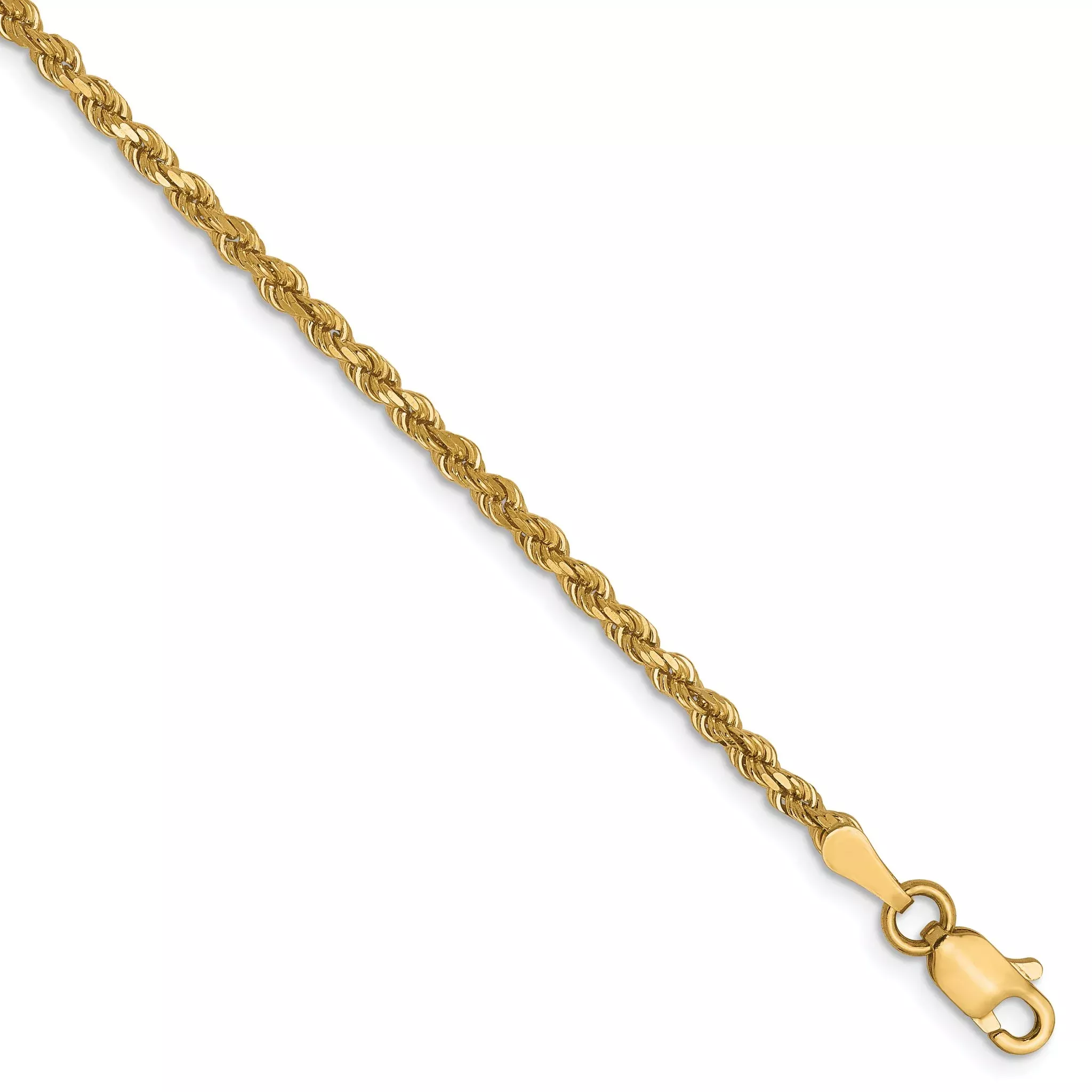 10K 2.25mm Diamond-Cut Rope Chain