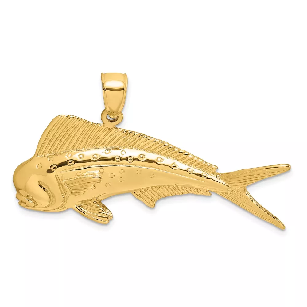 10K 2-D Male Dorado (Mahi-Mahi) Charm