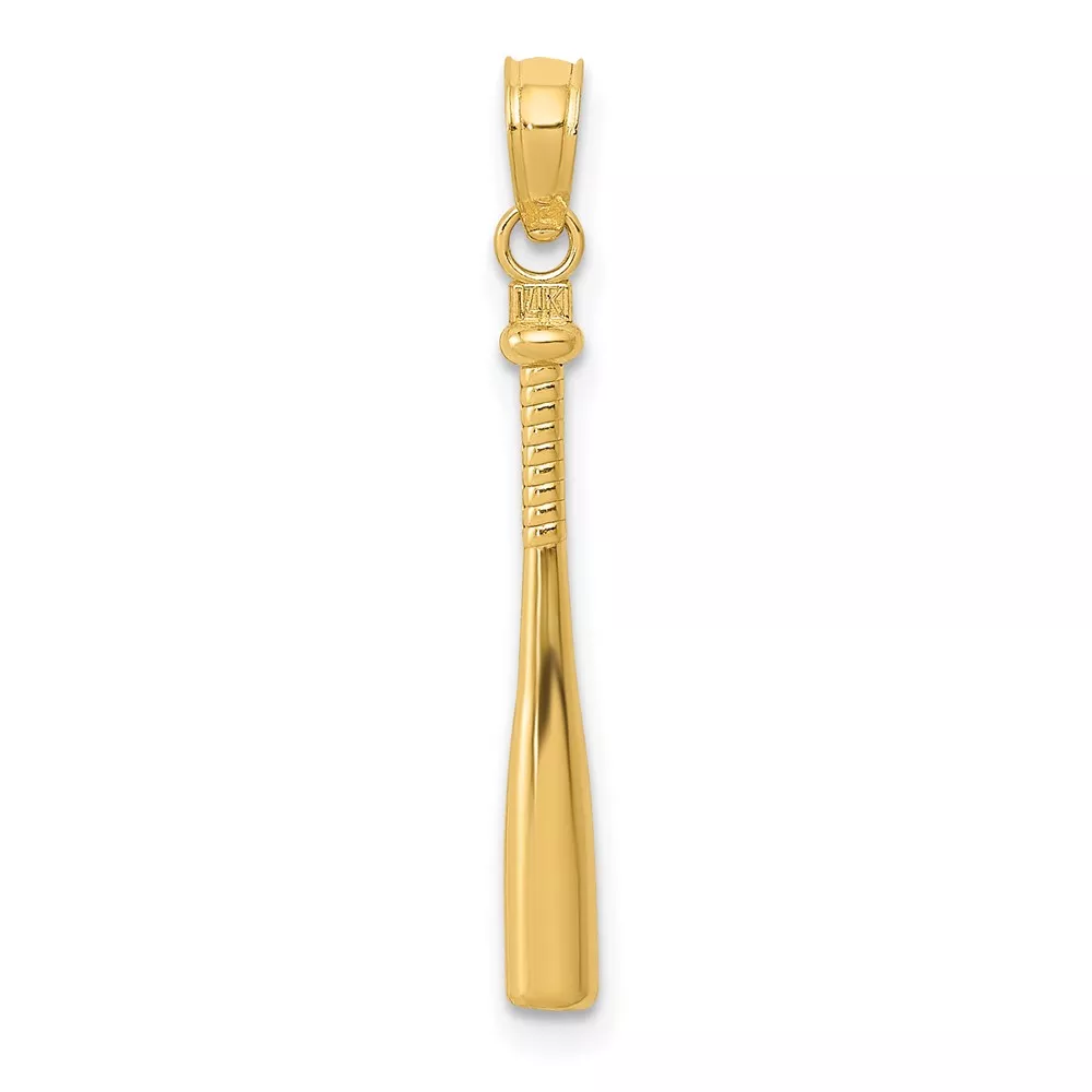 10k 3-D Baseball Bat Pendant