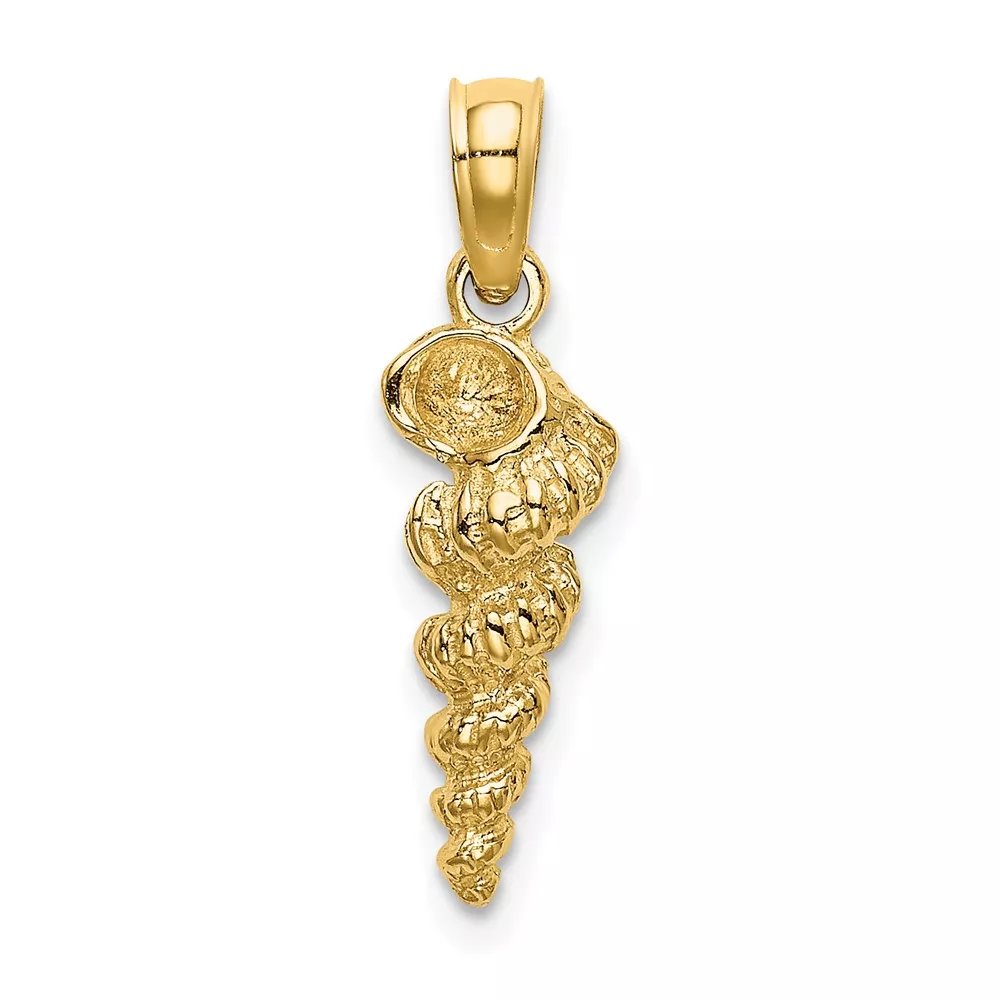 10K 3-D Mini Common Wentletrap Shell Charm
