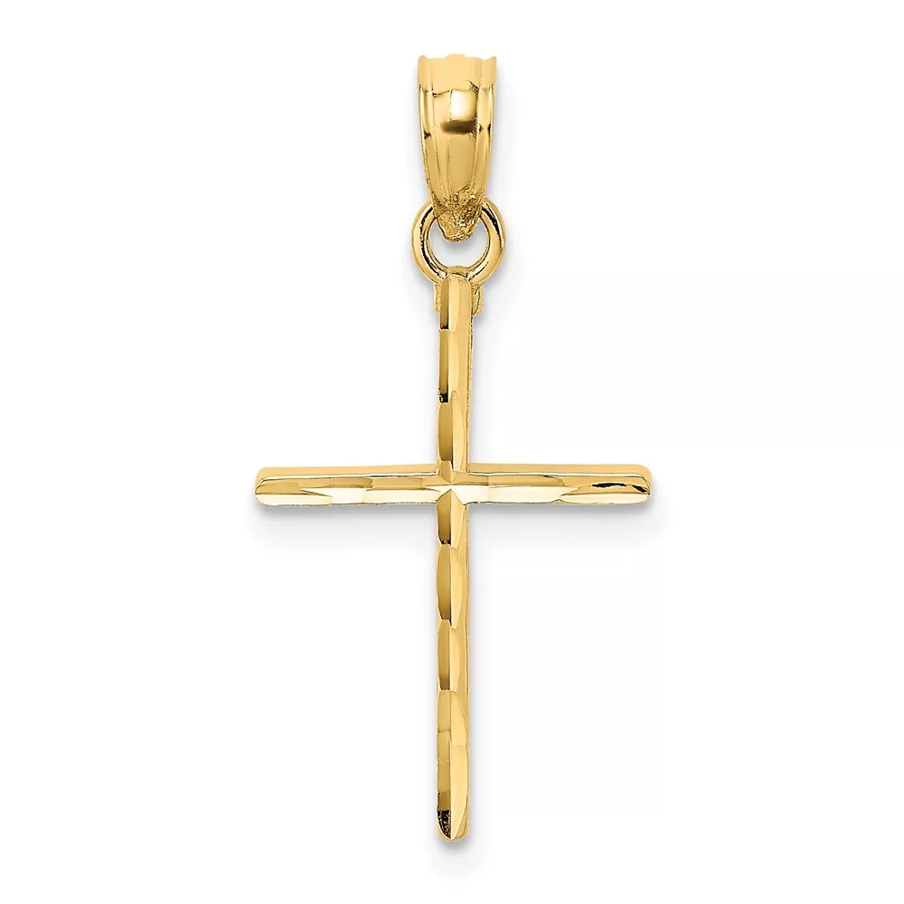 10K D/C Polished Cross Charm