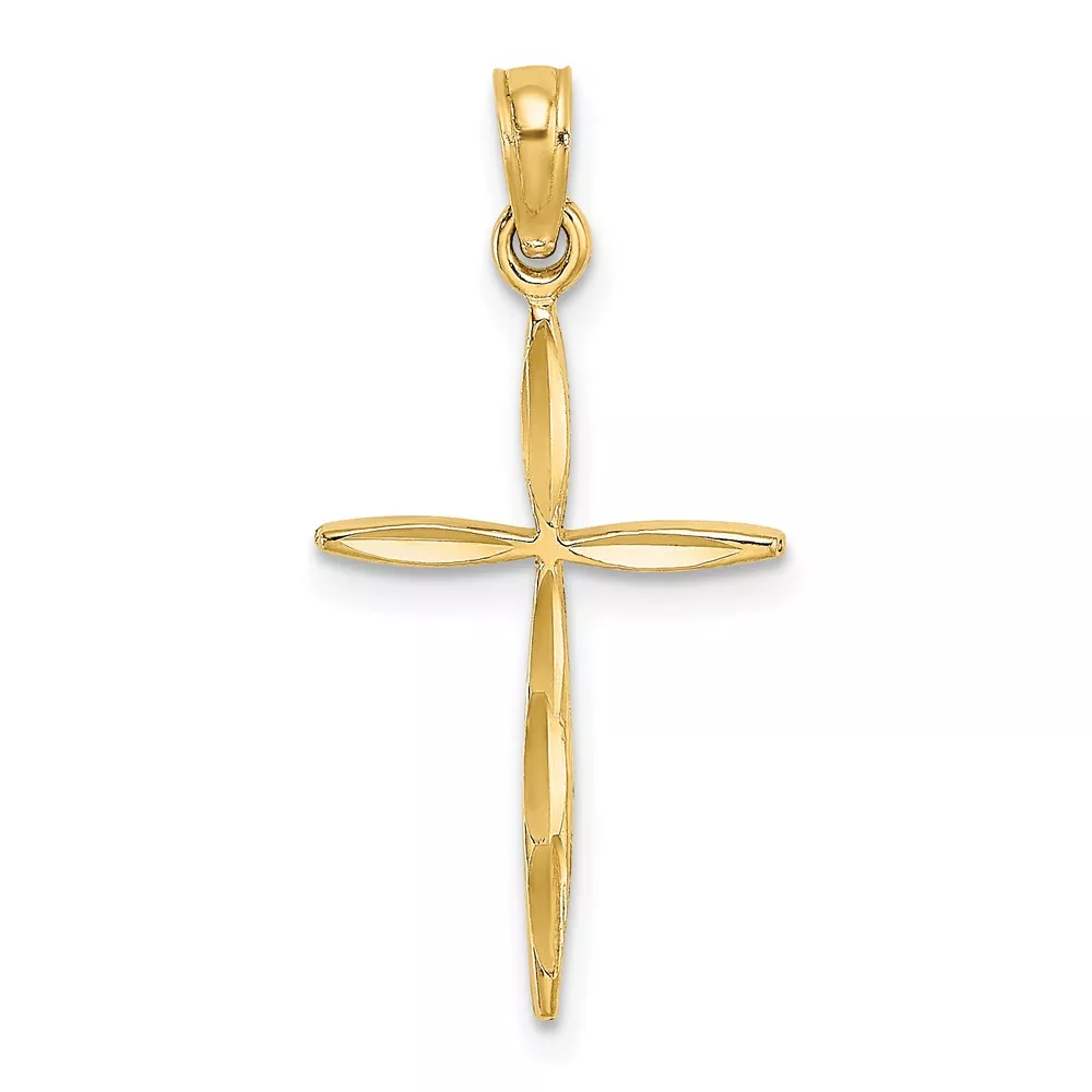 10K D/C with Tapered Ends Cross Charm