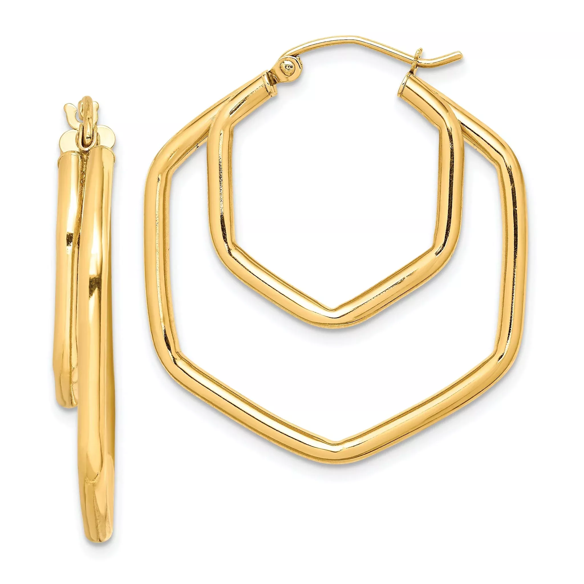 10k Polished Hoop Earrings