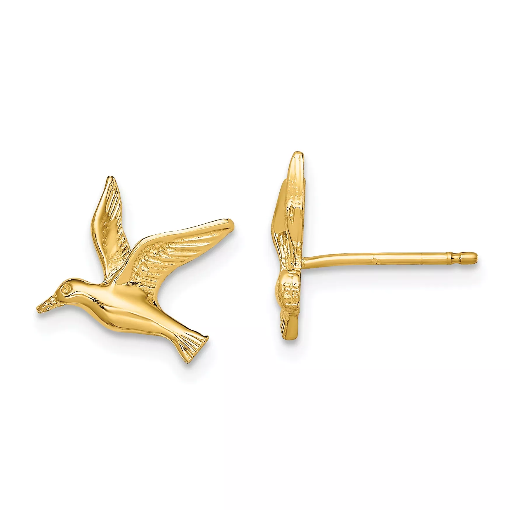 10K Polished Seagull Post Earrings