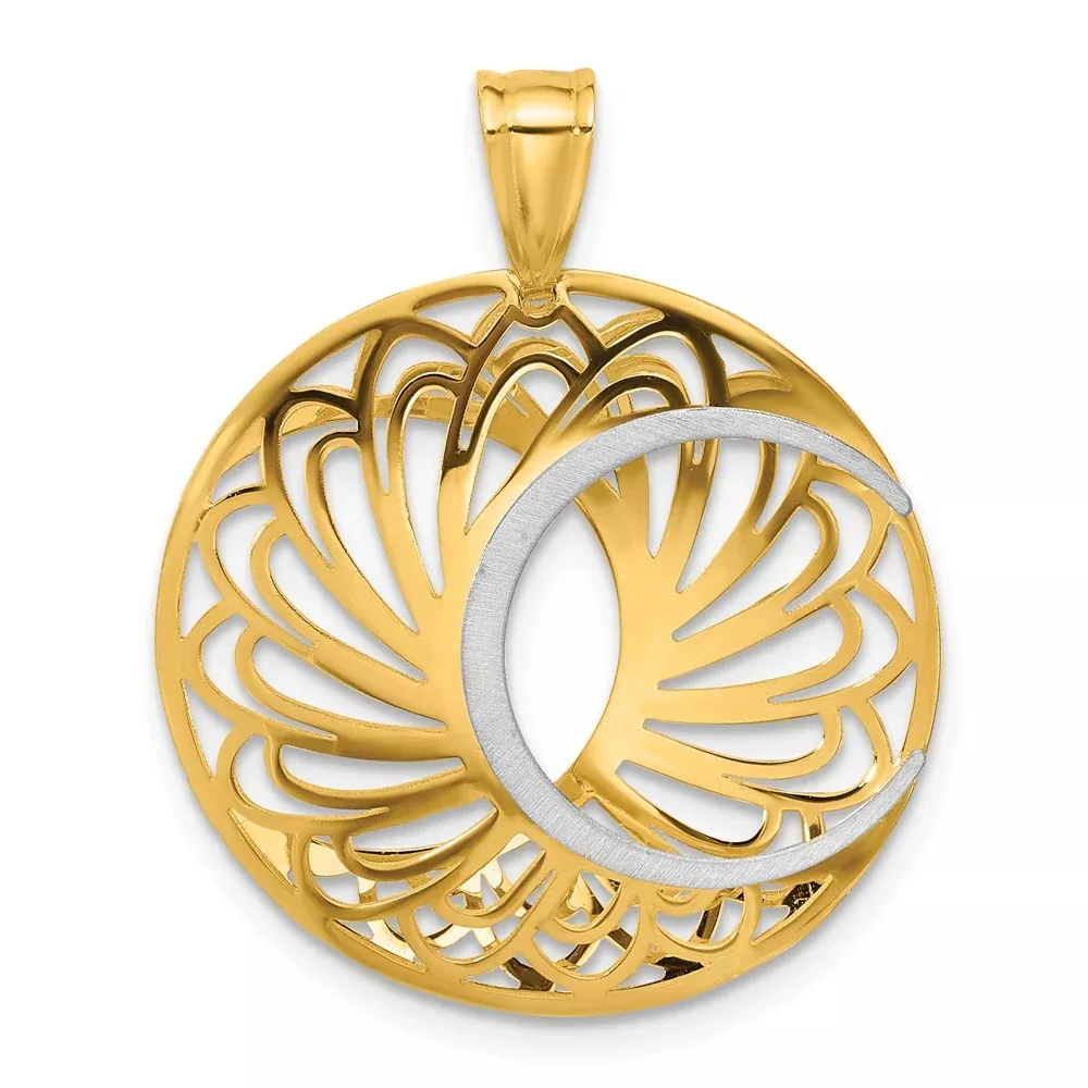 10K Two-Tone Polished And Satin Pendant
