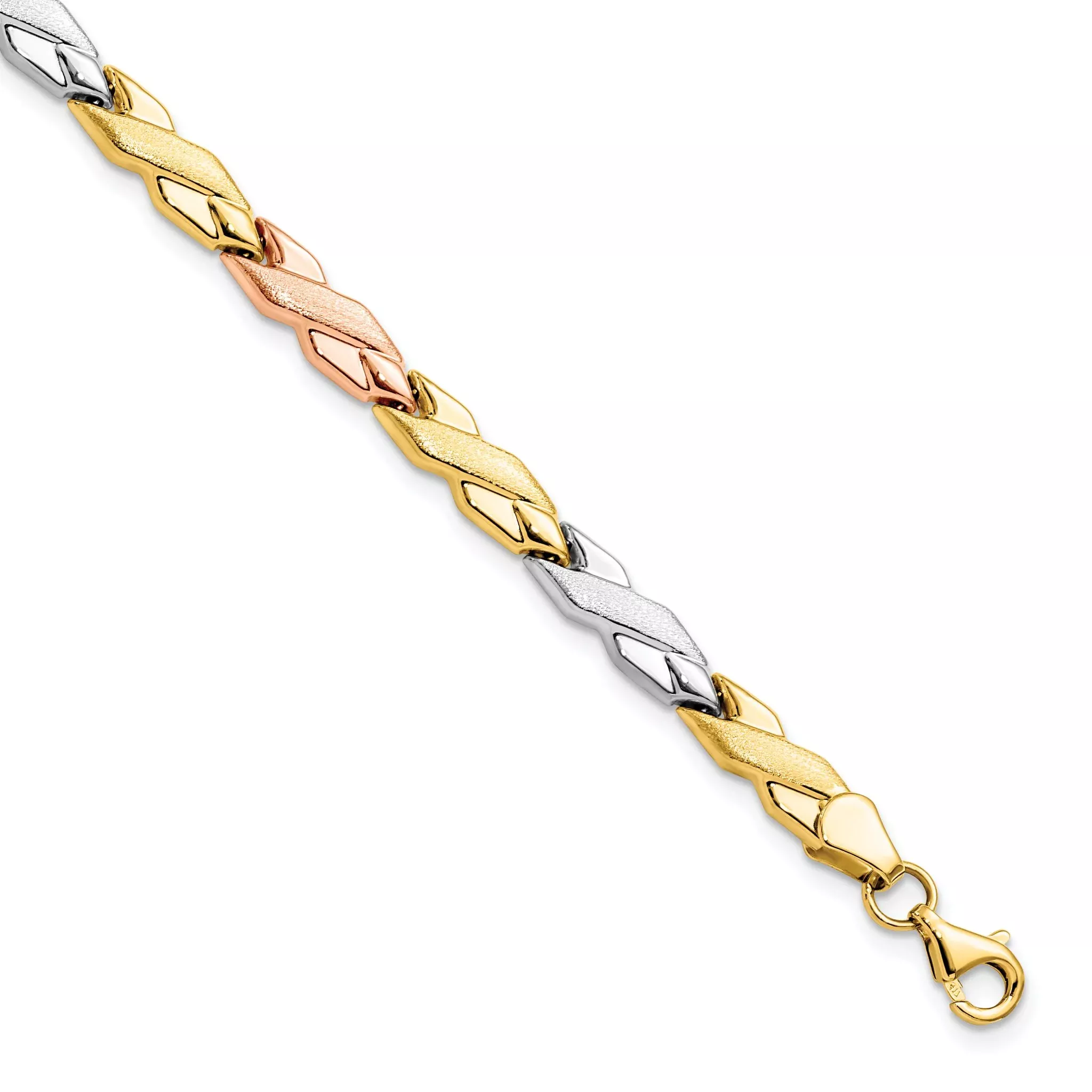 10K w/Rose and White Rhodium Bracelet