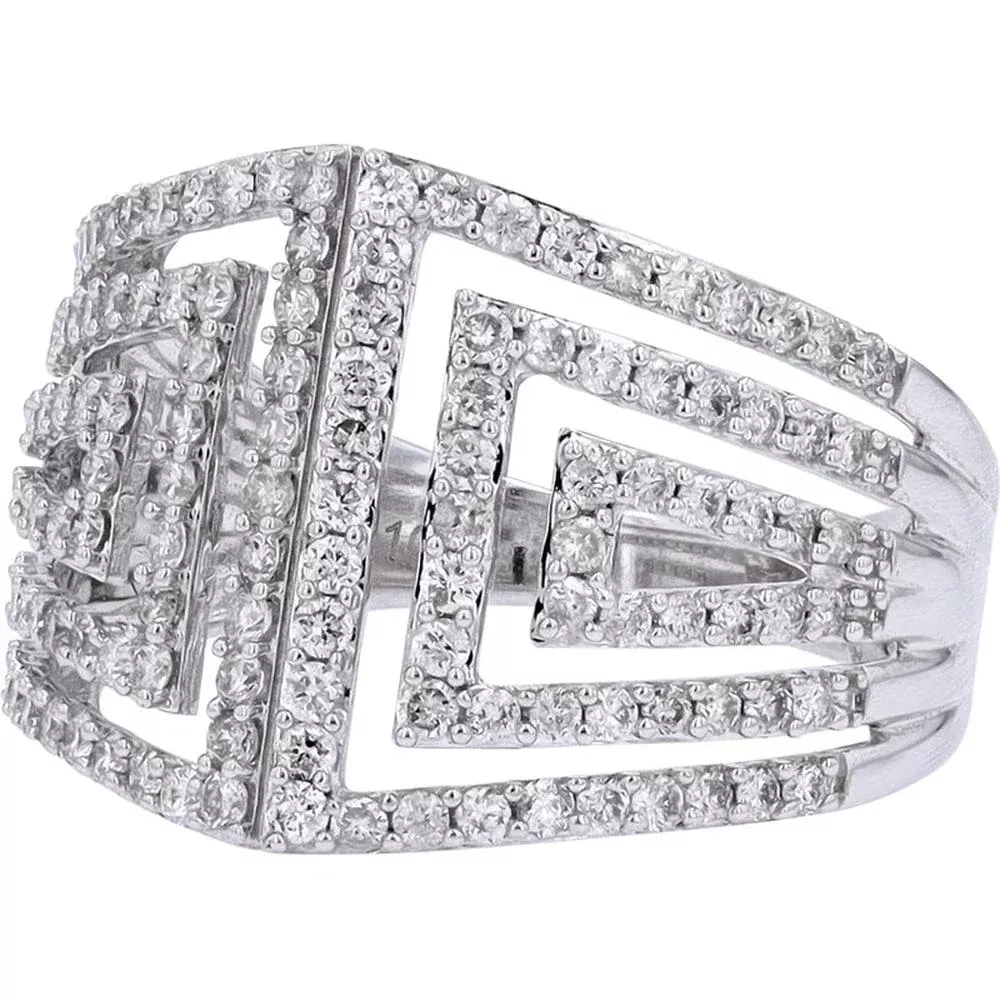 10K White Gold 1 Carat Diamond Elegant Ring