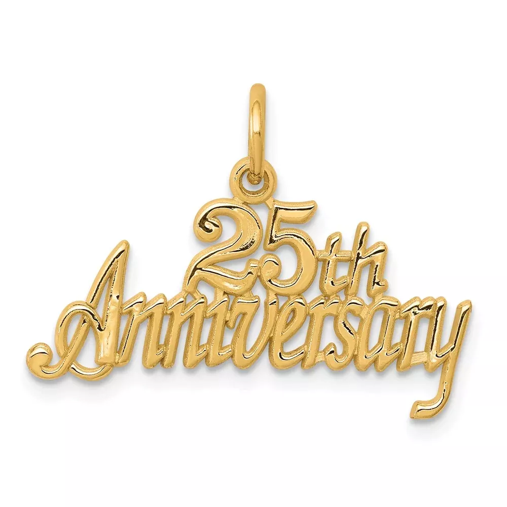 10k Yellow Gold 25th ANNIVERSARY Charm