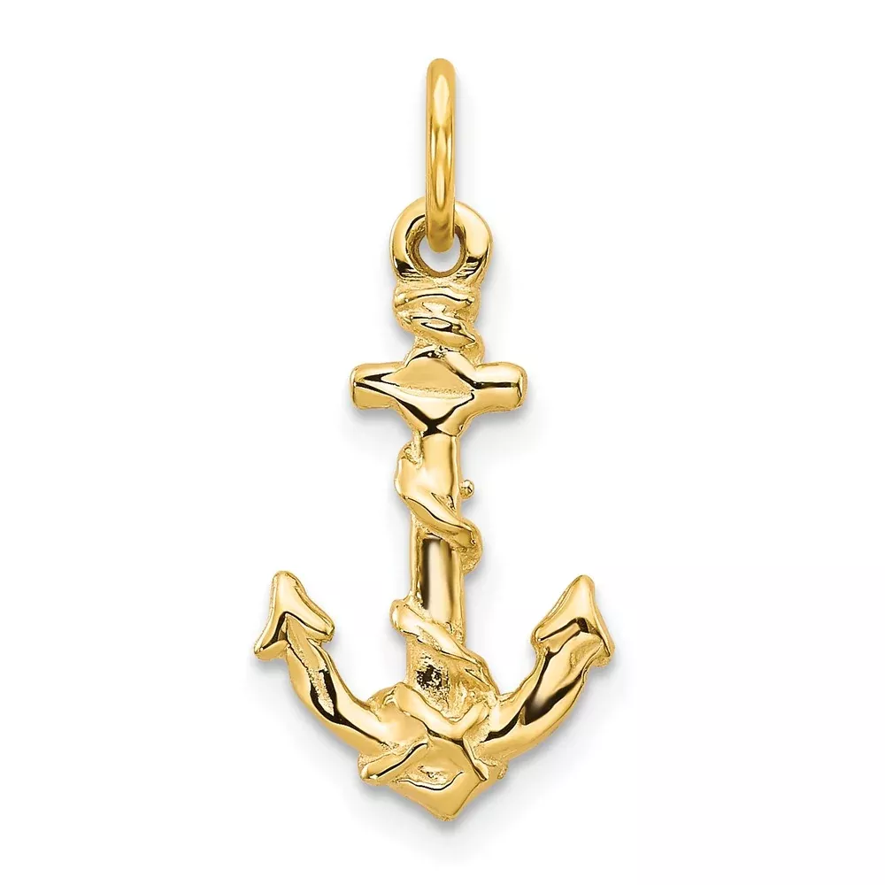 10k Yellow Gold Anchor Pendant
