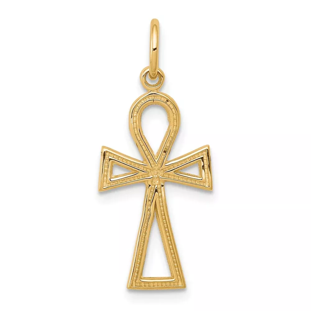 10k Yellow Gold Ankh Cross Charm