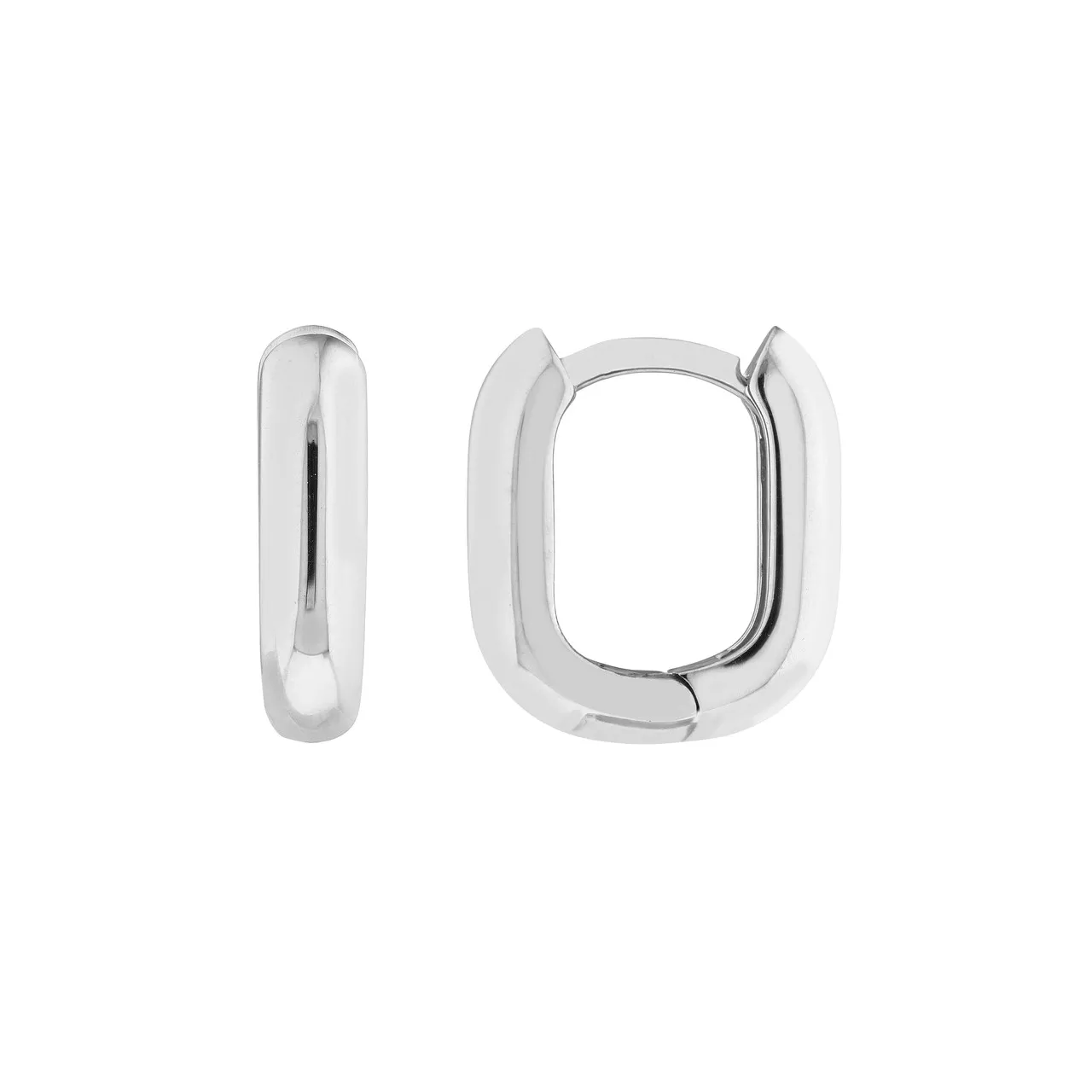 12mm Oblong Polished Mini Hoop Earrings
