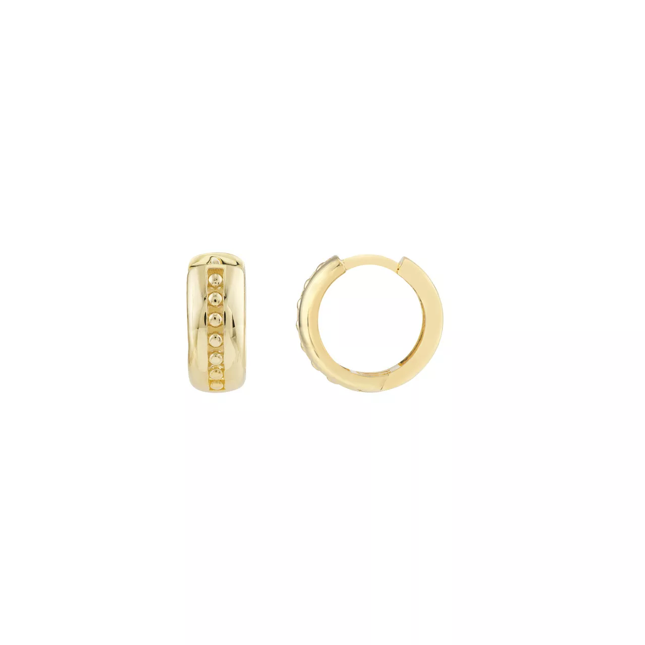 13x5.5mm 1 /2 Channel Beaded Huggie Earrings