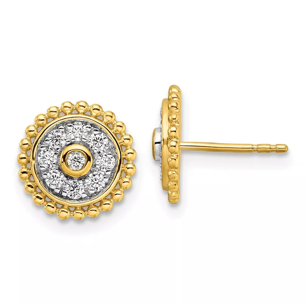 14k 1/3 carat Lab Grown Diamond VS/SI+ G+ Circle Post Earrings