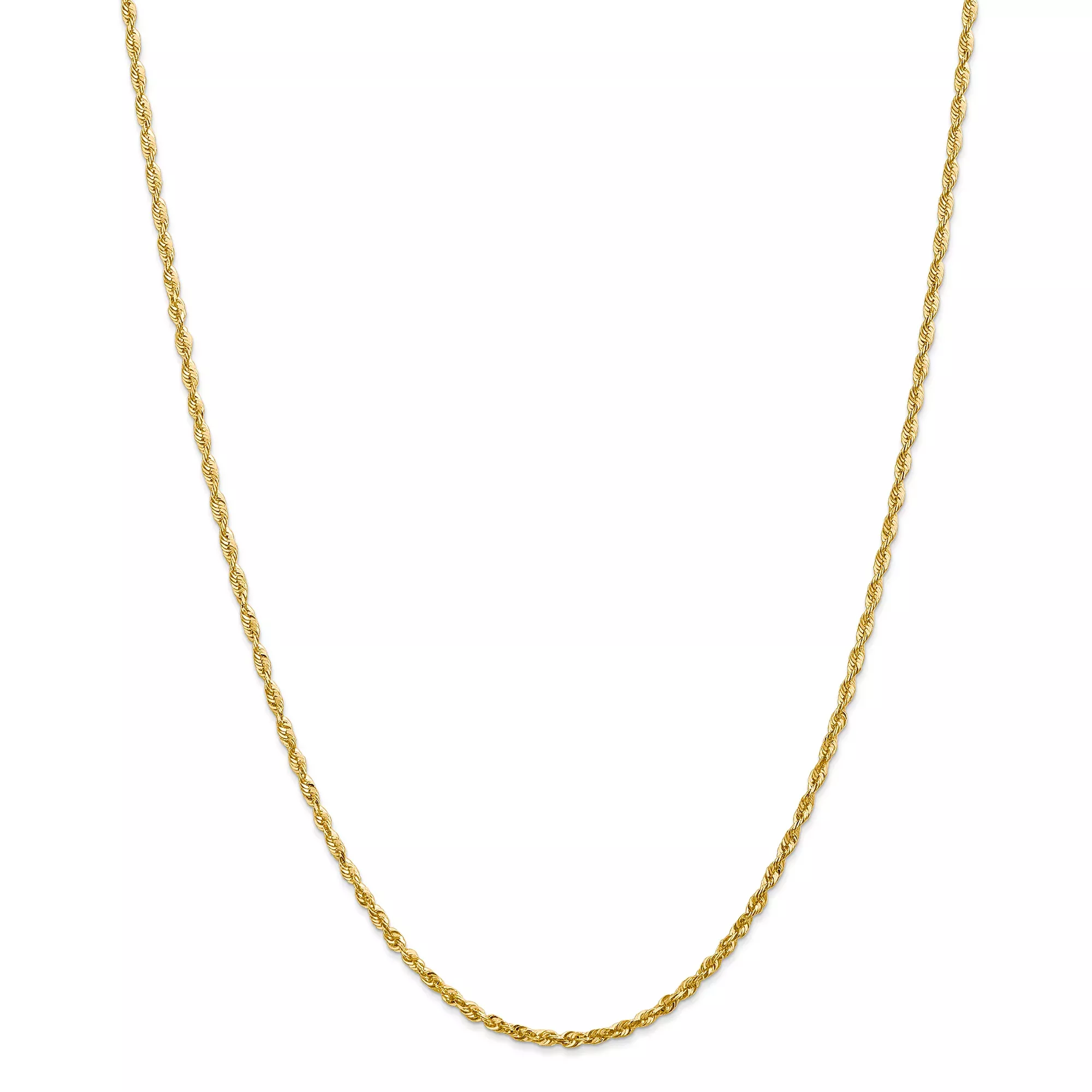 14K 2.15mm Diamond CutExtra-Light Rope Chain