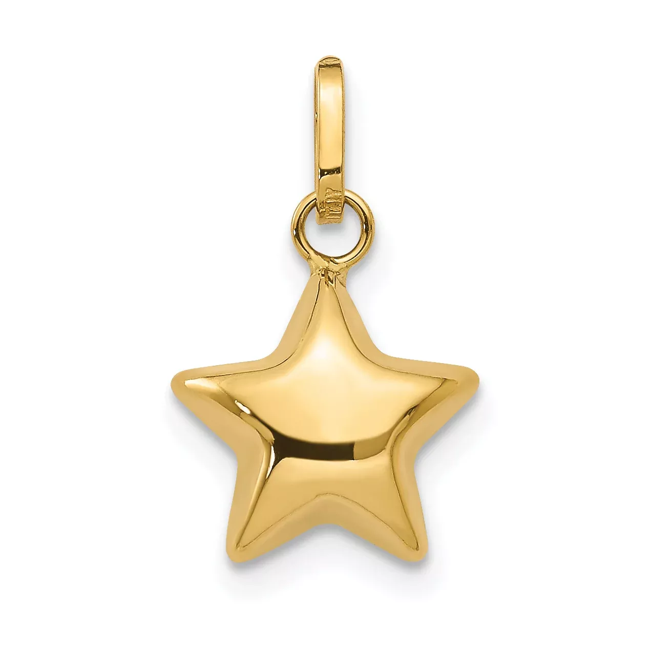 14K 3D Puffed Star Charm