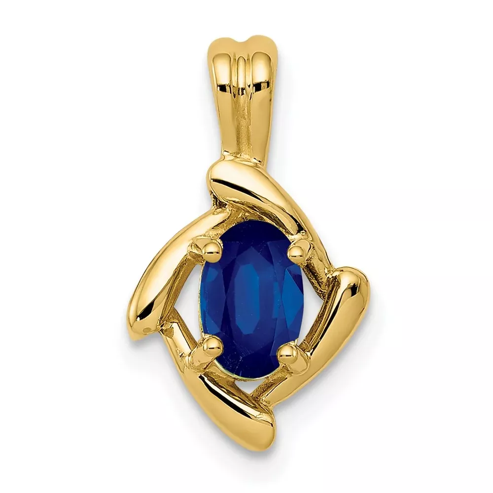 14k 6x4mm Oval Sapphire Pendant