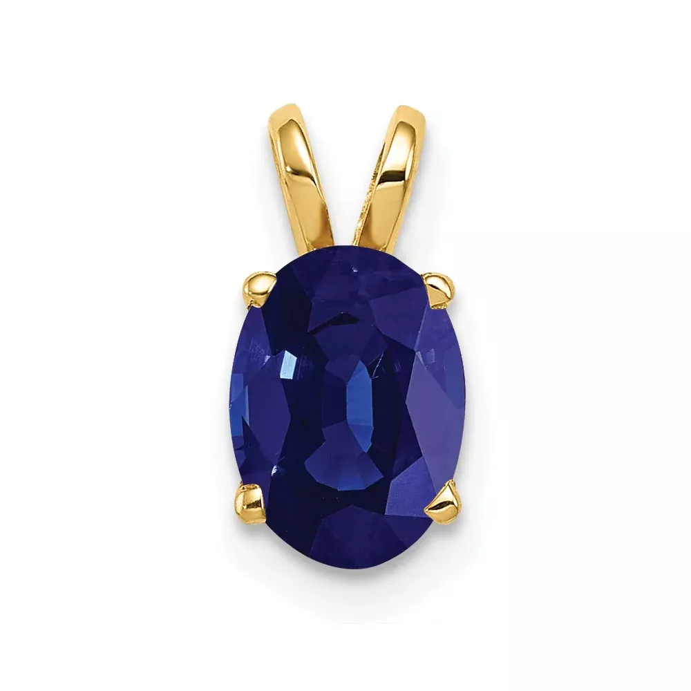 14k 8x6mm Oval Sapphire Pendant