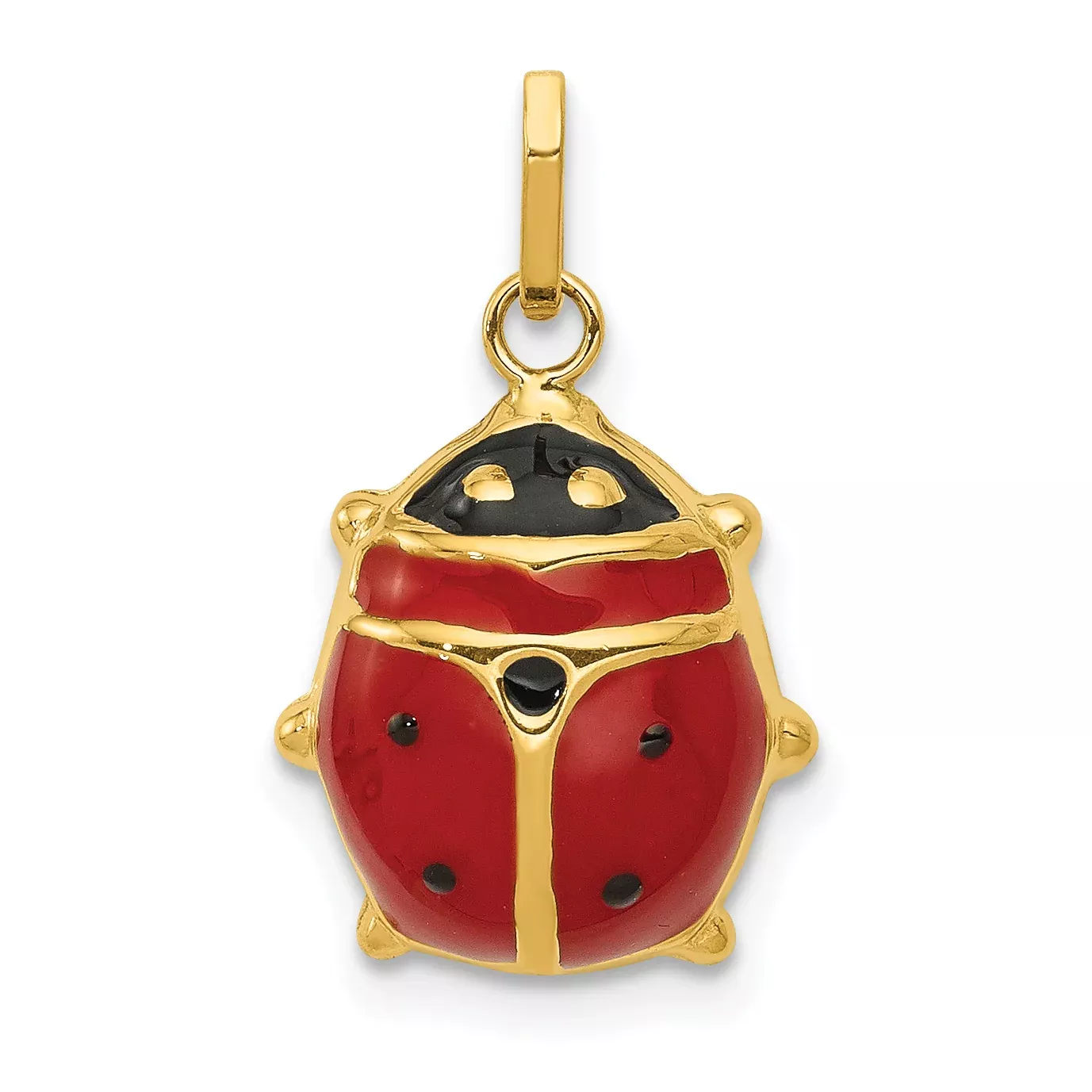 14K Enameled Ladybug Charm