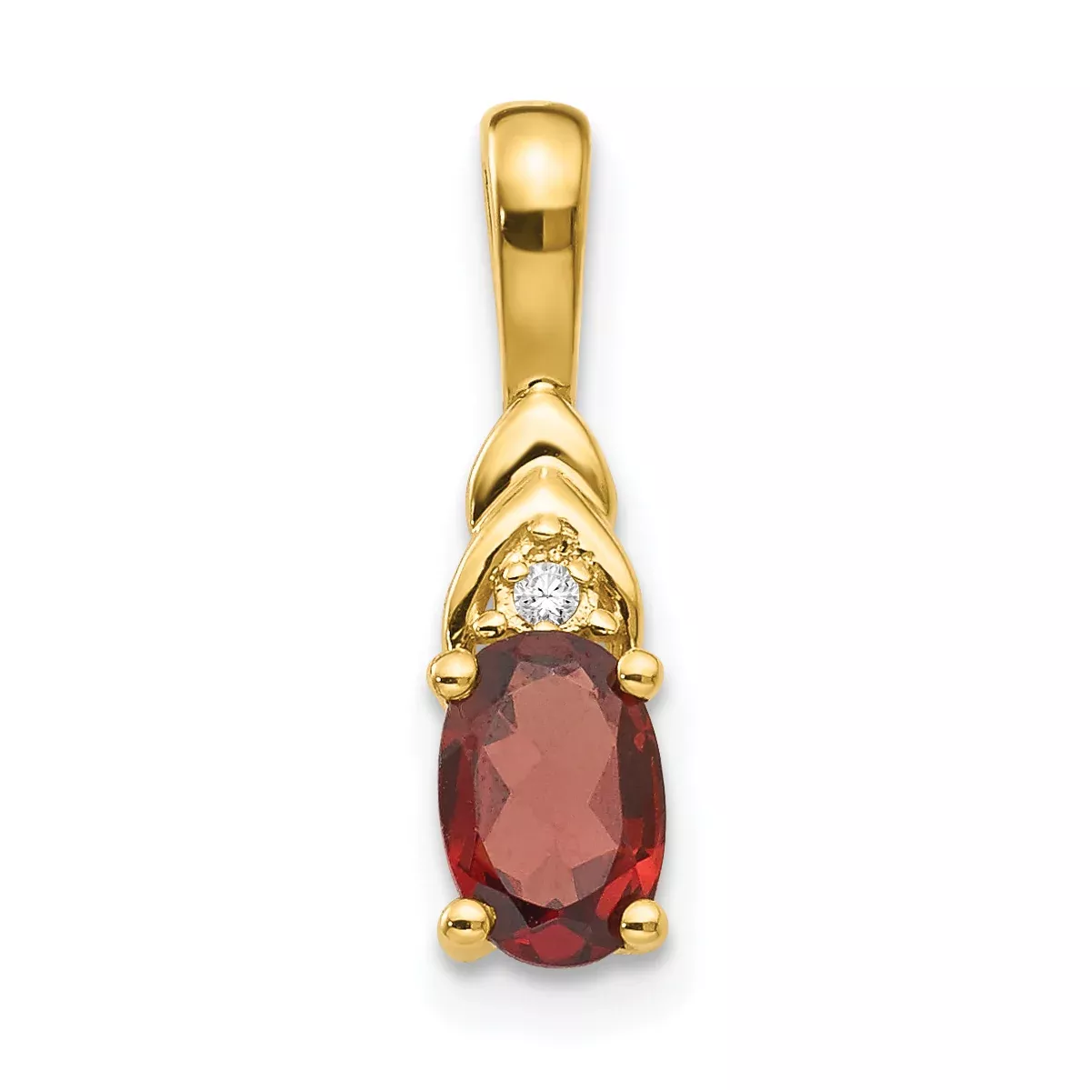 14K Garnet and Diamond Pendant