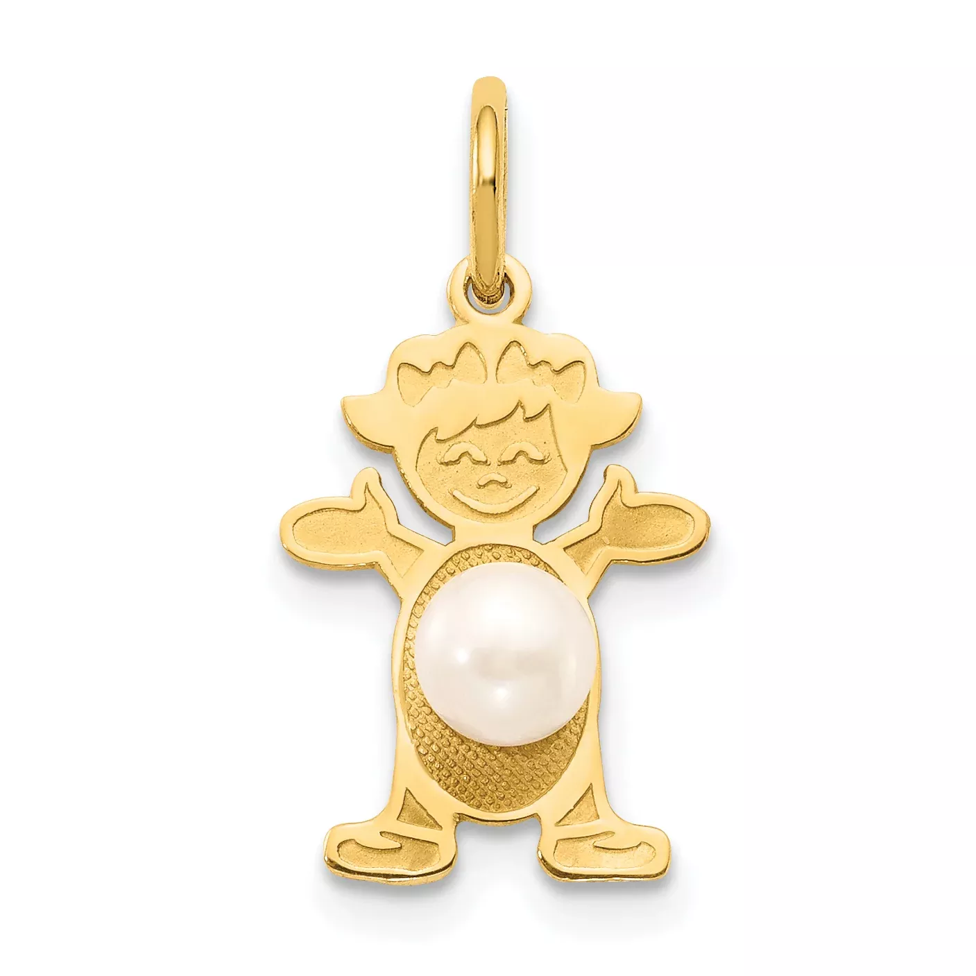 14K Girl 4mm FW Cultured Pearl-June