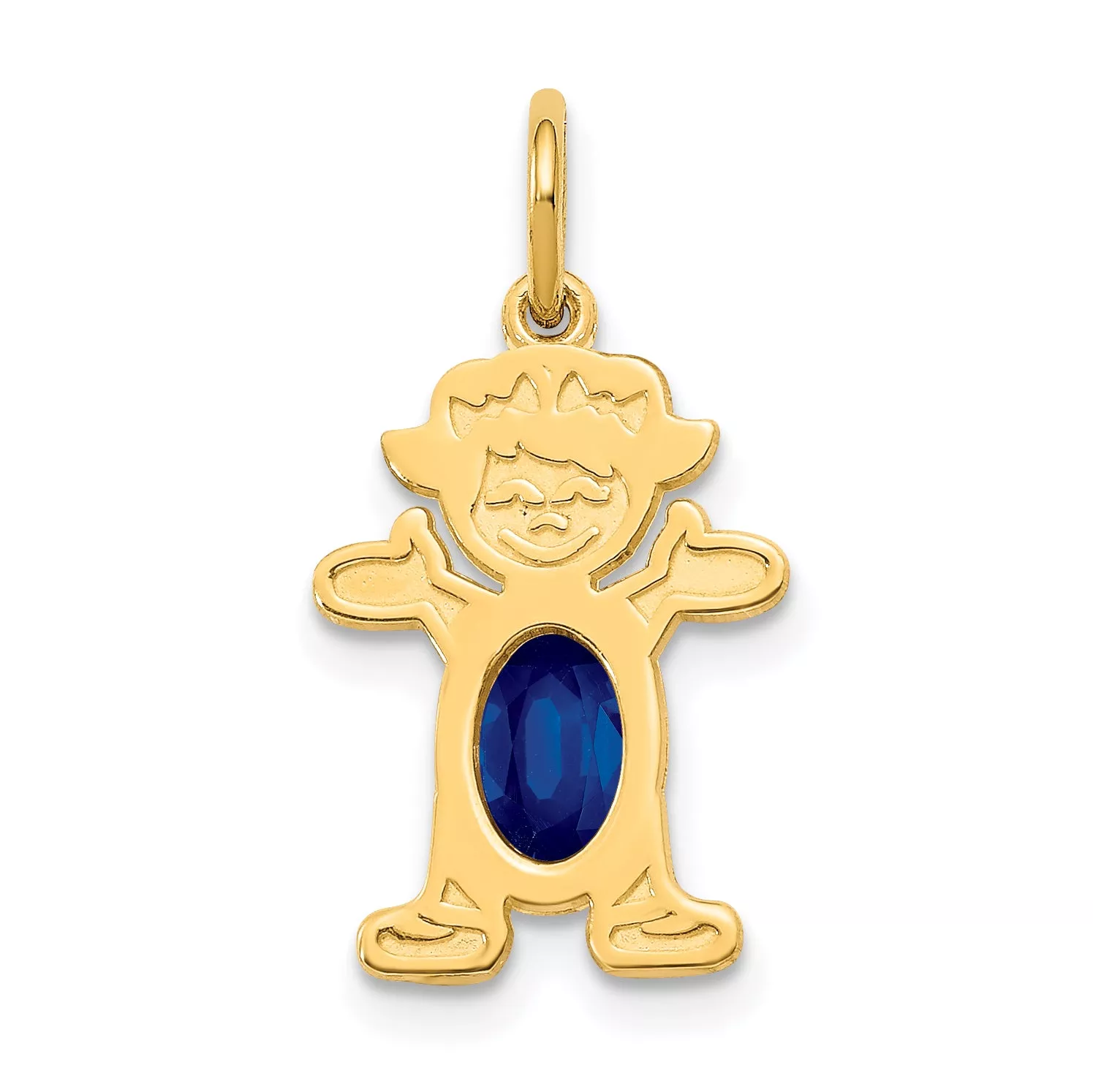 14K Girl 6x4 Oval Genuine Sapphire-September