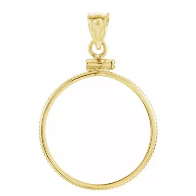 14k Gold 1/10oz Maple Leaf Screw Top Coin Bezel