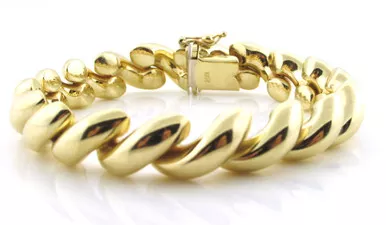 14k Gold 10 Mm Polished San Marco Bracelet7.0"
