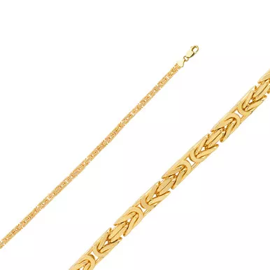 14k Gold 2.5mm Byzantine Chain 22 Inches