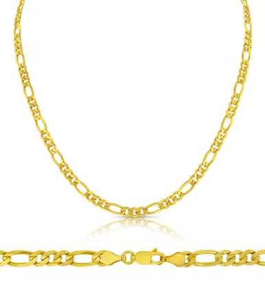 14k Gold 4.6mm Figaro Chain 16 Inches