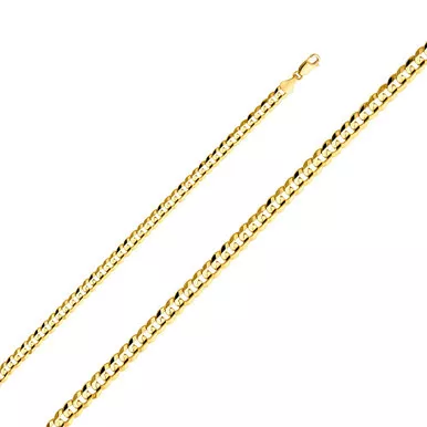 14k Gold 6mm Flat Curb Bracelet 7 Inches