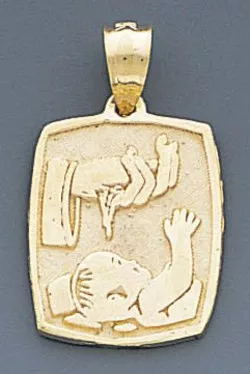 14k Gold High Polished Baptism Pendant