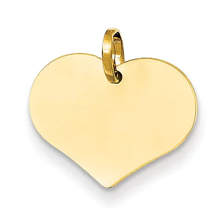 14K Polished Heart Shaped Disc Pendant