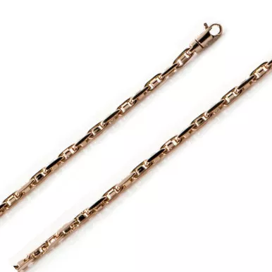 14k Rose Gold 3.2mm Modern Hand Made Chain 30 Inches