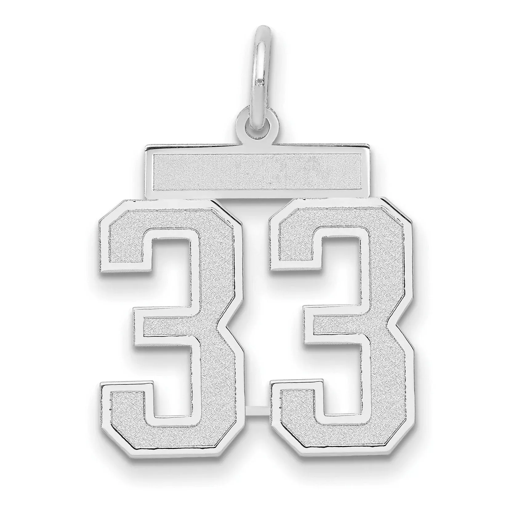 14K WG Medium Satin Number 33 Charm