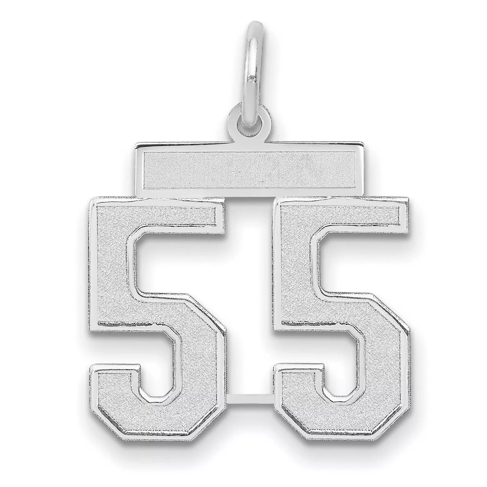 14K WG Medium Satin Number 55 Charm