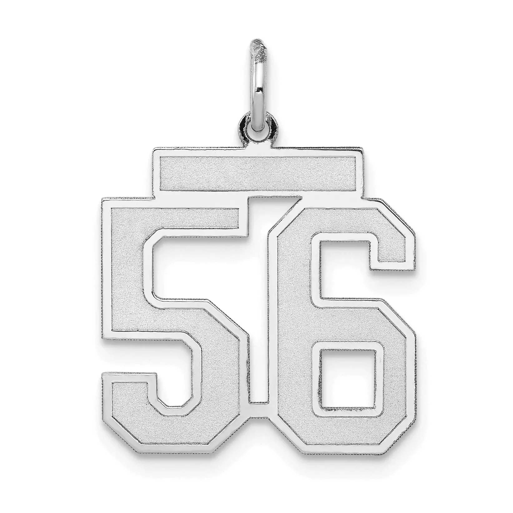 14K WG Medium Satin Number 56 Charm